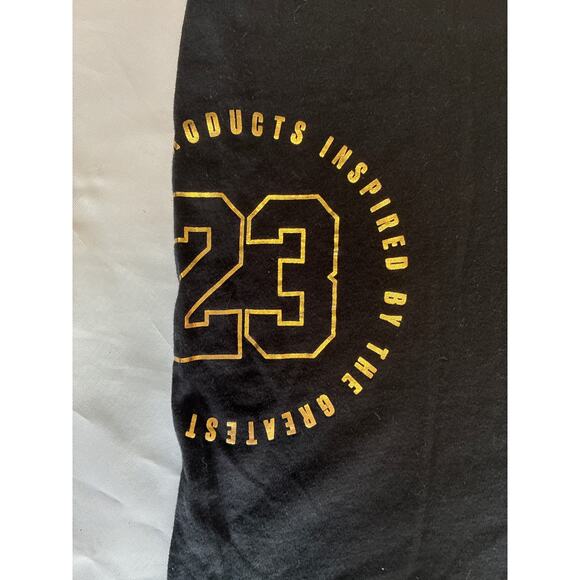 Air Jordan Black Gold Lamé Logo T-Shirt Boys US XL 100% Cotton Short Sleeve - Picture 2 of 7